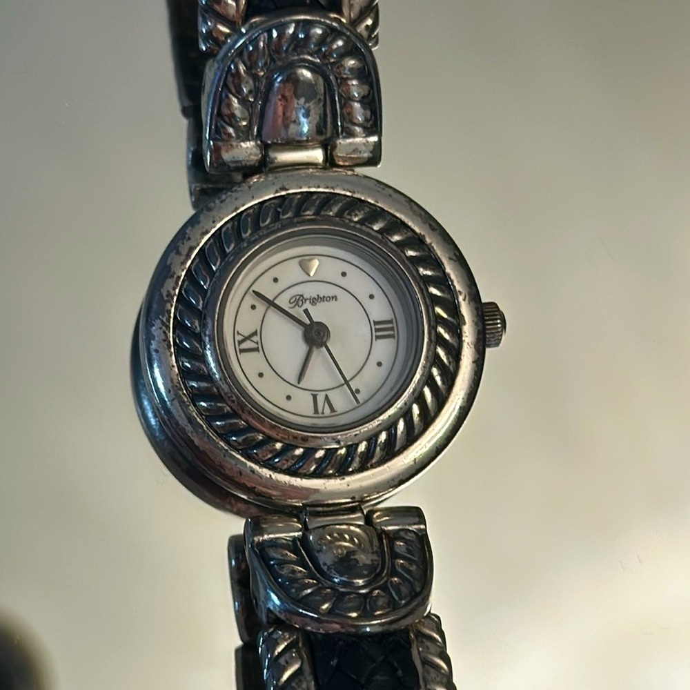 Brighton watch leather and silver accents